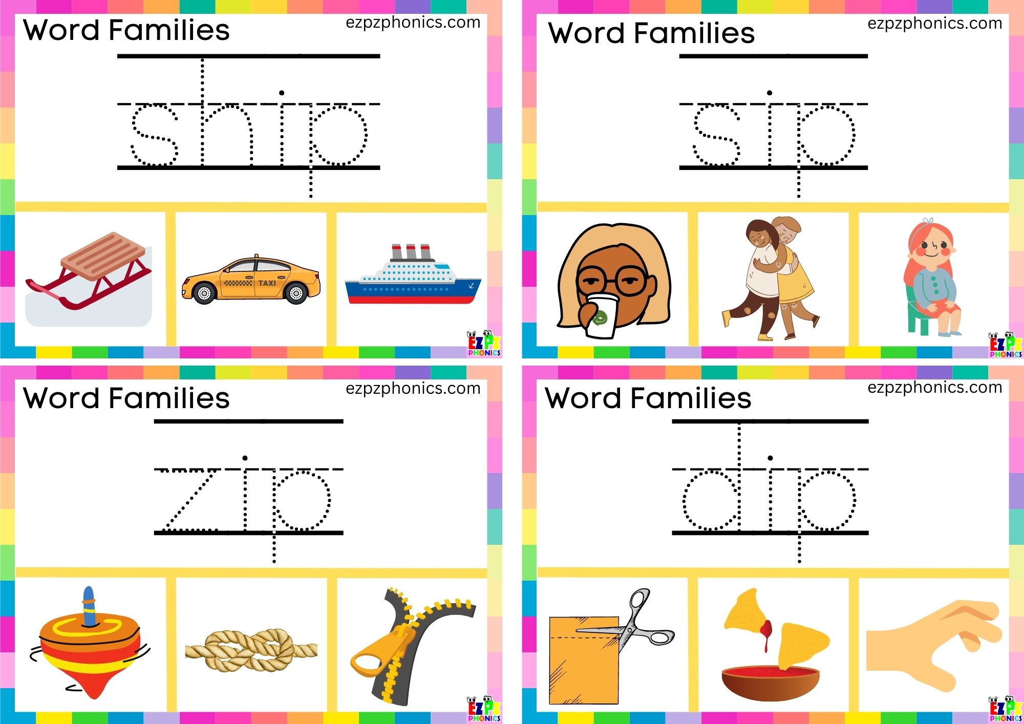 Word Family ip Write the words and clip the image Clip cards set 2